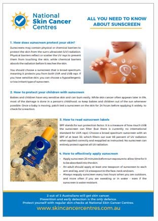 Sunscreen fact sheet