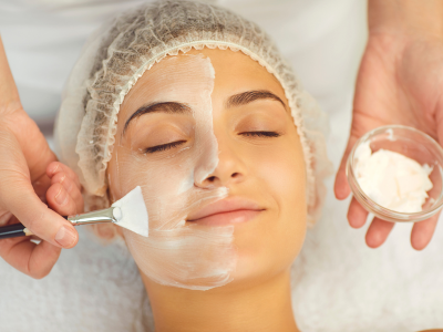 Woman medi-facial appointment