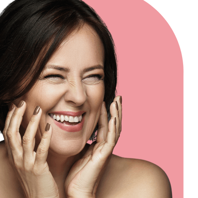 Happy woman with glowing skin